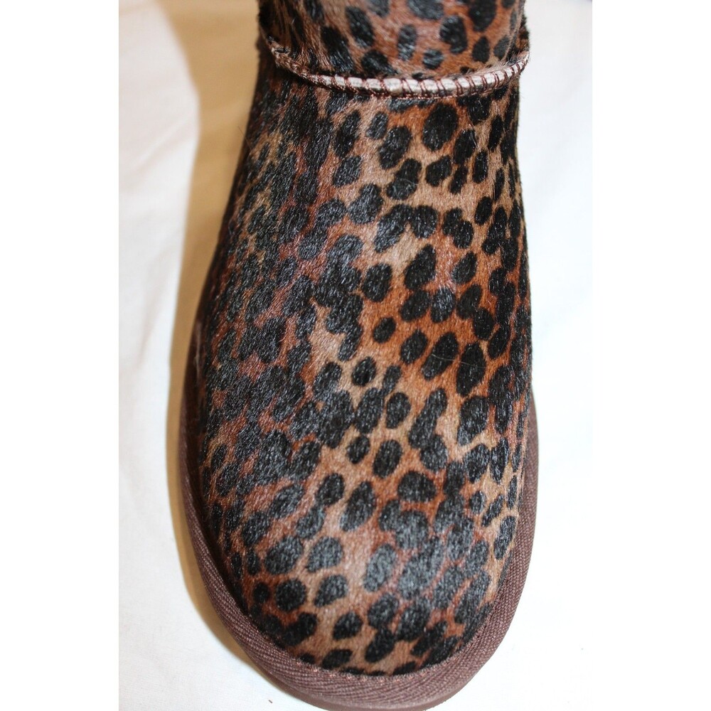 NIB UGG WOMEN'S CASPIAN ULTRA MINI SUEDE SHEARLING BOOTS BCDR BROWN BLACK - Picture 4 of 7